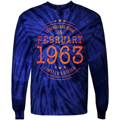 Birthday February 1963 Year Limited Edition Used Legends Tie-Dye Long Sleeve Shirt