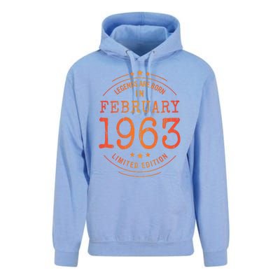 Birthday February 1963 Year Limited Edition Used Legends Unisex Surf Hoodie