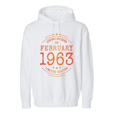 Birthday February 1963 Year Limited Edition Used Legends Garment-Dyed Fleece Hoodie