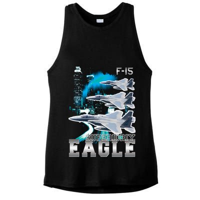 Bootleg F 15 Eagle USAF Ladies PosiCharge Tri-Blend Wicking Tank