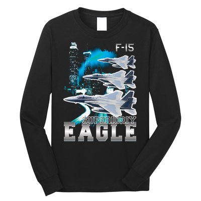 Bootleg F 15 Eagle USAF Long Sleeve Shirt