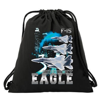 Bootleg F 15 Eagle USAF Drawstring Bag