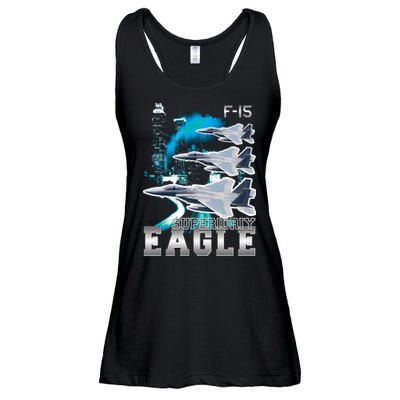Bootleg F 15 Eagle USAF Ladies Essential Flowy Tank