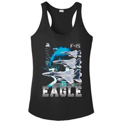 Bootleg F 15 Eagle USAF Ladies PosiCharge Competitor Racerback Tank