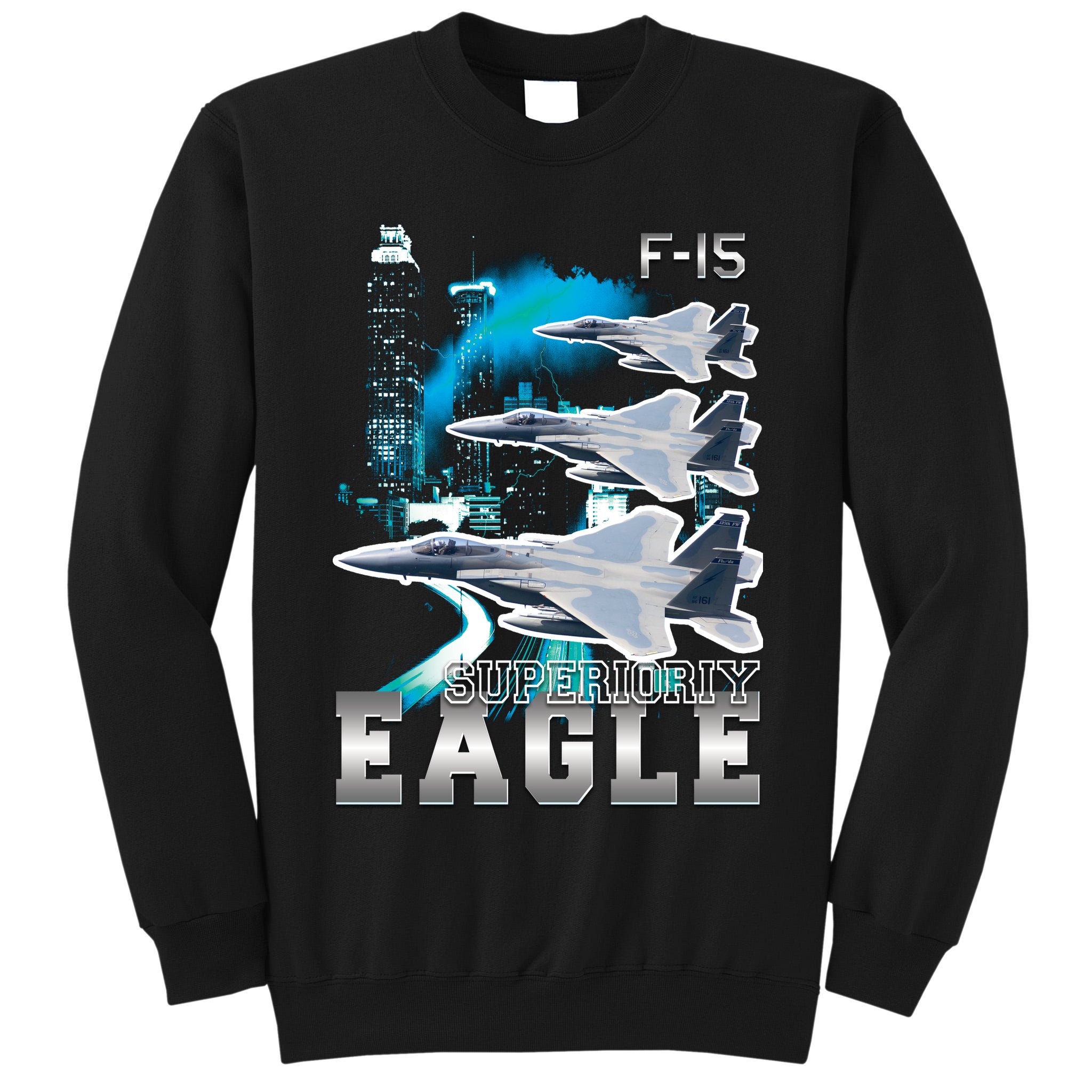 Bootleg F 15 Eagle USAF Tall Sweatshirt