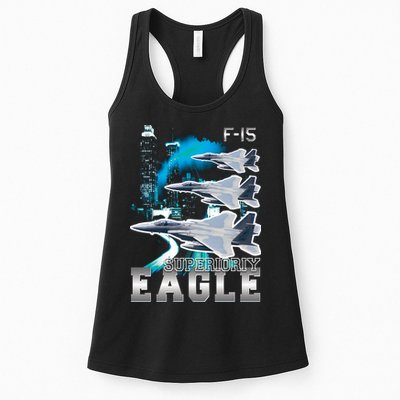 Bootleg F 15 Eagle USAF Womens Tank Top