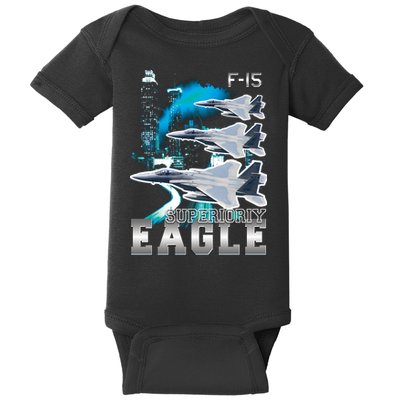 Bootleg F 15 Eagle USAF Baby Bodysuit