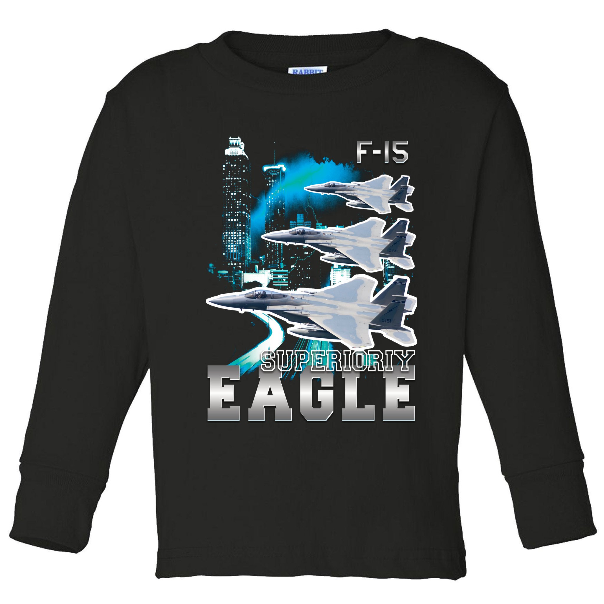 Bootleg F 15 Eagle USAF Toddler Long Sleeve Shirt