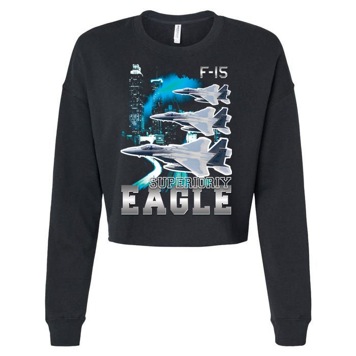 Bootleg F 15 Eagle USAF Cropped Pullover Crew