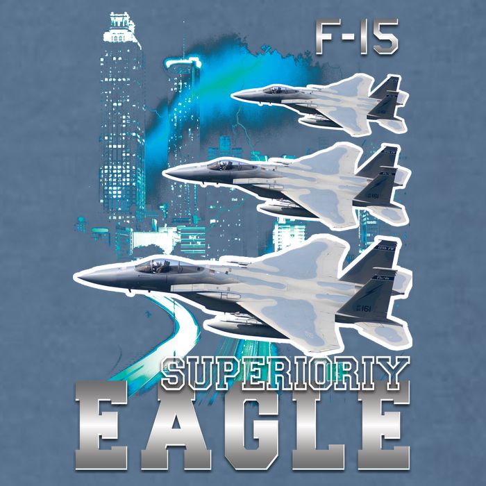Bootleg F 15 Eagle USAF Garment-Dyed Sweatshirt