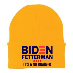 Biden Fetterman 2024 It's A No Brainer 24 Election USA Knit Cap Winter Beanie