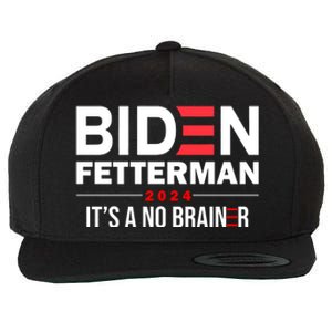 Biden Fetterman 2024 It's A No Brainer 24 Election USA Wool Snapback Cap