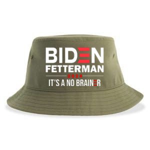 Biden Fetterman 2024 It's A No Brainer 24 Election USA Sustainable Bucket Hat