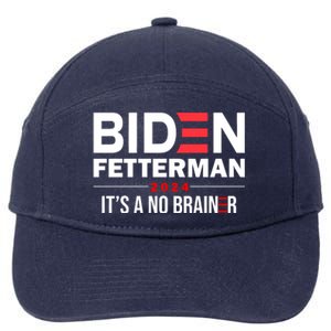 Biden Fetterman 2024 It's A No Brainer 24 Election USA 7-Panel Snapback Hat