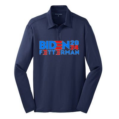 Biden Fetterman 2024 Silk Touch Performance Long Sleeve Polo