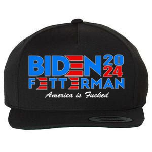 Biden Fetterman 2024 America Is Fucked Funny Wool Snapback Cap