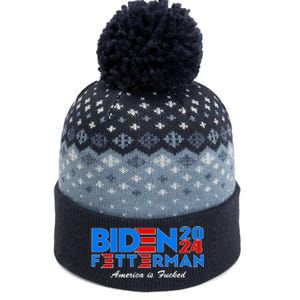 Biden Fetterman 2024 America Is Fucked Funny The Baniff Cuffed Pom Beanie