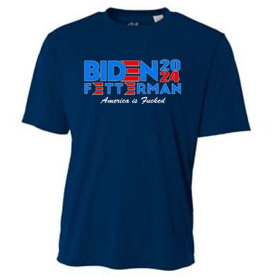 Biden Fetterman 2024 America Is Fucked Funny Cooling Performance Crew T-Shirt