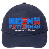 Biden Fetterman 2024 America Is Fucked Funny 7-Panel Snapback Hat