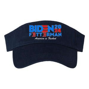 Biden Fetterman 2024 America Is Fucked Funny Valucap Bio-Washed Visor