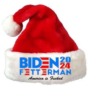 Biden Fetterman 2024 America Is Fucked Funny Premium Christmas Santa Hat