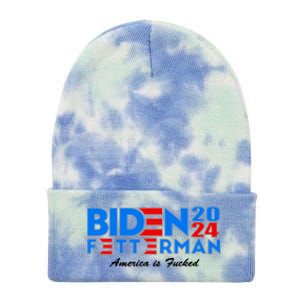 Biden Fetterman 2024 America Is Fucked Funny Tie Dye 12in Knit Beanie