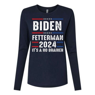 Biden Fetterman 2024 Its A No Brainer Womens Cotton Relaxed Long Sleeve T-Shirt