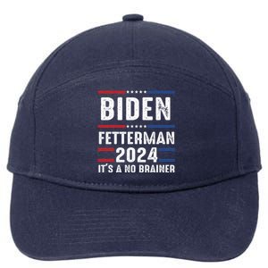 Biden Fetterman 2024 Its A No Brainer 7-Panel Snapback Hat