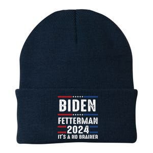 Biden Fetterman 2024 Its A No Brainer Knit Cap Winter Beanie