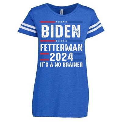 Biden Fetterman 2024 Its A No Brainer Enza Ladies Jersey Football T-Shirt