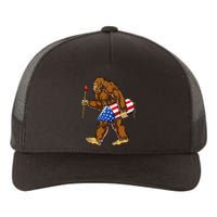 Bigfoot Fireworks 4th of July Sasquatch American Flag US Yupoong Adult 5-Panel Trucker Hat