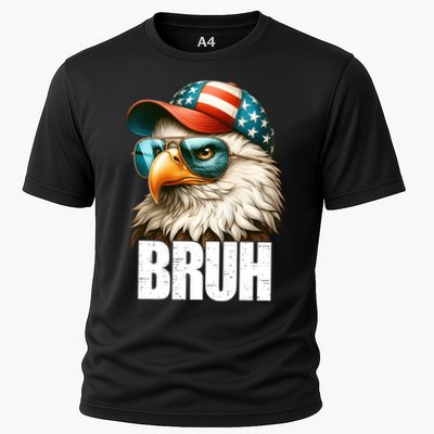 Bruh Fourth 4th Of July Eagle American Patriotic Cooling Performance Crew T-Shirt