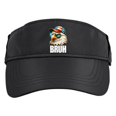 Bruh Fourth 4th Of July Eagle American Patriotic Adult Drive Performance Visor