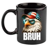 Bruh Fourth 4th Of July Eagle American Patriotic 11oz C Handle Ceramic Mug