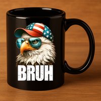 Bruh Fourth 4th Of July Eagle American Patriotic 11oz C Handle Ceramic Mug