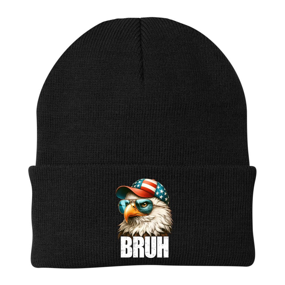Bruh Fourth 4th Of July Eagle American Patriotic Beanie