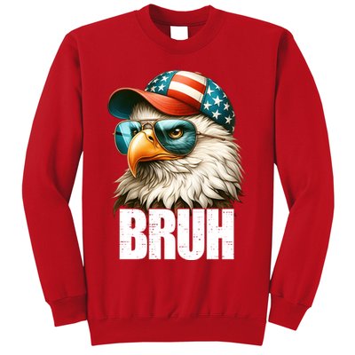 Bruh Fourth 4th Of July Eagle American Patriotic Sweatshirt