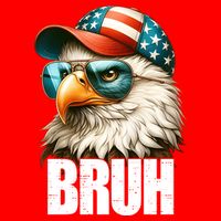 Bruh Fourth 4th Of July Eagle American Patriotic Flat Bill Trucker Hat