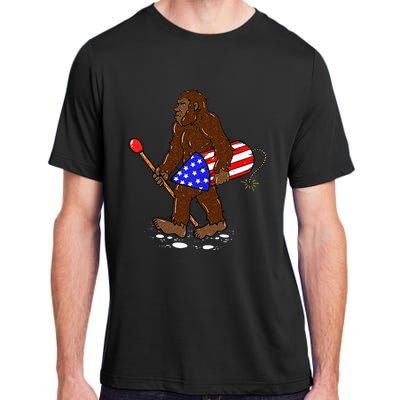 Bigfoot Fireworks 4th Of July Funny Sasquatch Lover Adult ChromaSoft Performance T-Shirt