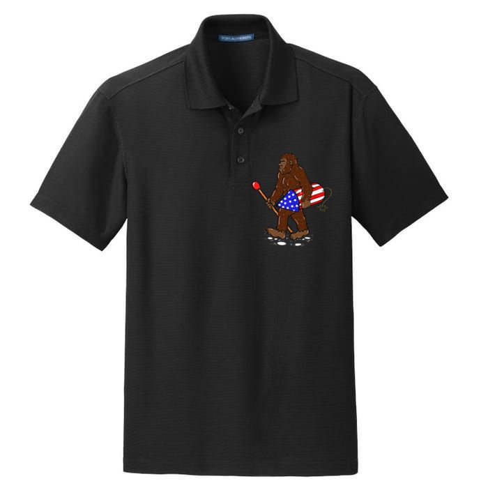 Bigfoot Fireworks 4th Of July Funny Sasquatch Lover Dry Zone Grid Polo