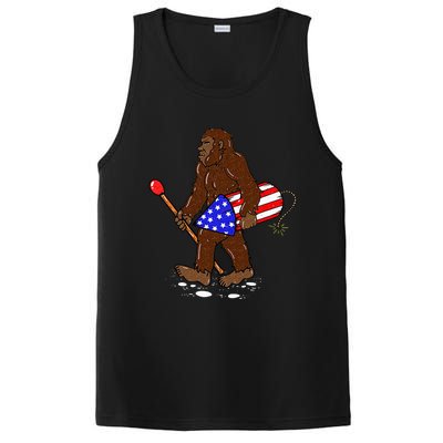 Bigfoot Fireworks 4th Of July Funny Sasquatch Lover PosiCharge Competitor Tank