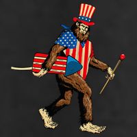 Bigfoot Fireworks 4th of July Sasquatch American Flag Beanie