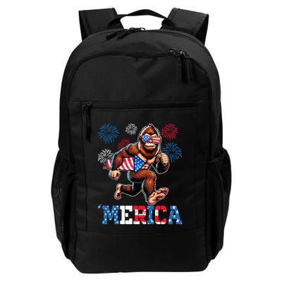 Bigfoot Fireworks 4th Of July Men Sasquatch American Flag Backpack
