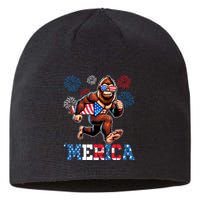 Bigfoot Fireworks 4th Of July Men Sasquatch American Flag Sustainable Beanie