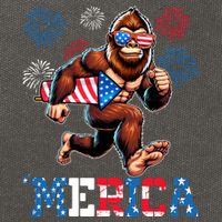 Bigfoot Fireworks 4th Of July Men Sasquatch American Flag Cotton Canvas Backpack
