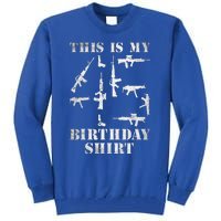 Birthday For 45 Years Old Guns And Weapons Owner Tall Sweatshirt