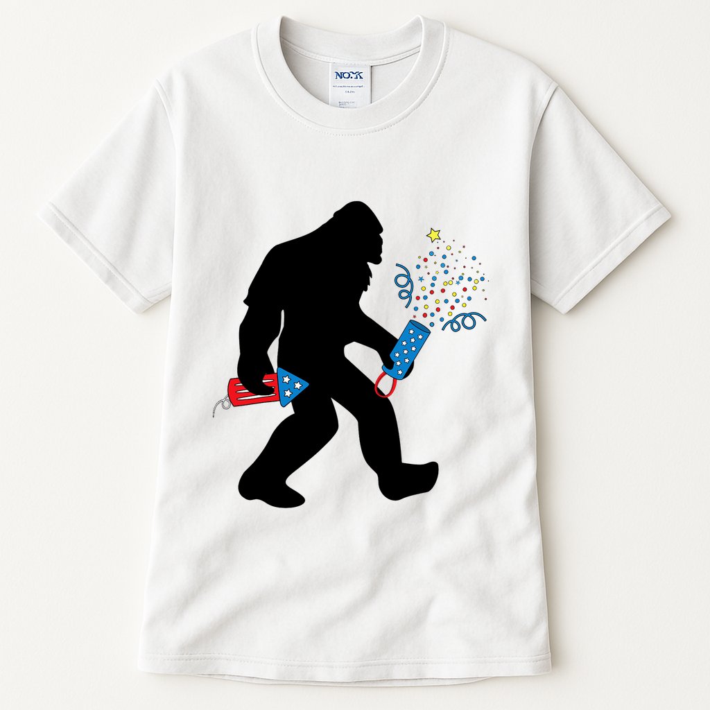 Bigfoot Fireworks 4th of July Bigfoot America  Tall T-Shirt