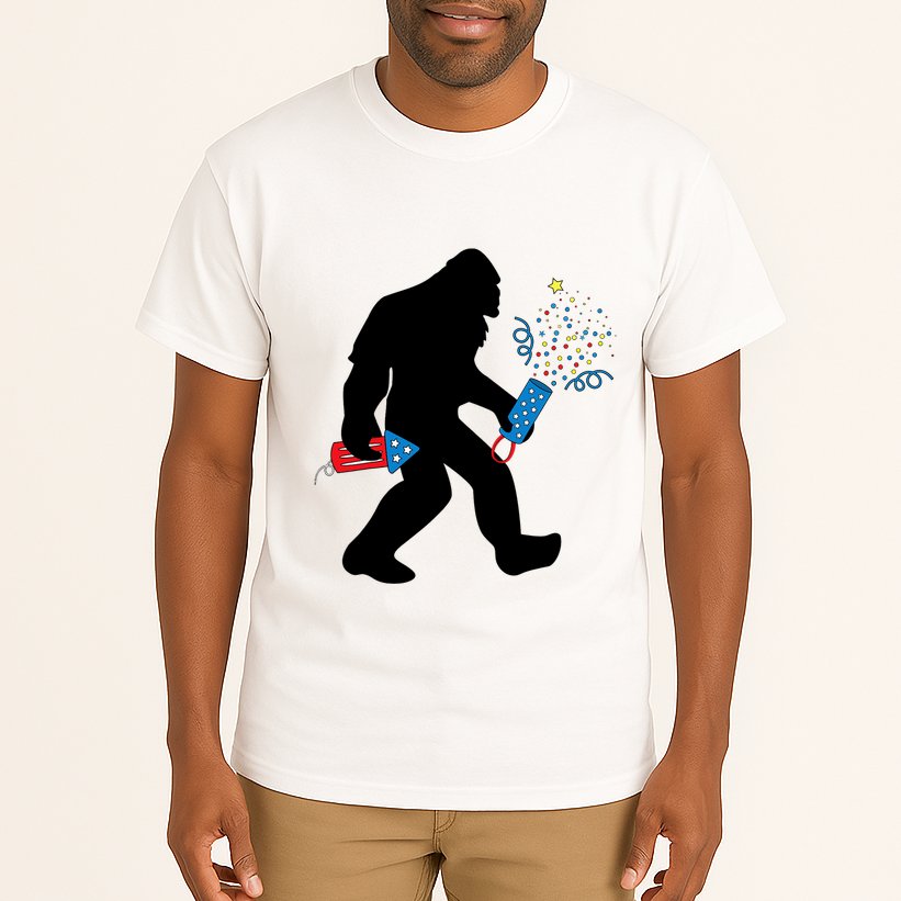 Bigfoot Fireworks 4th of July Bigfoot America  Tall T-Shirt