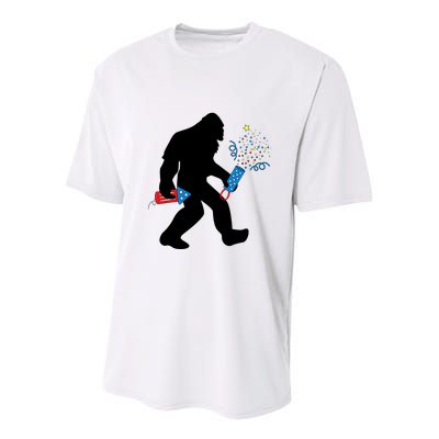 Bigfoot Fireworks 4th of July Bigfoot America  Youth Performance Sprint T-Shirt