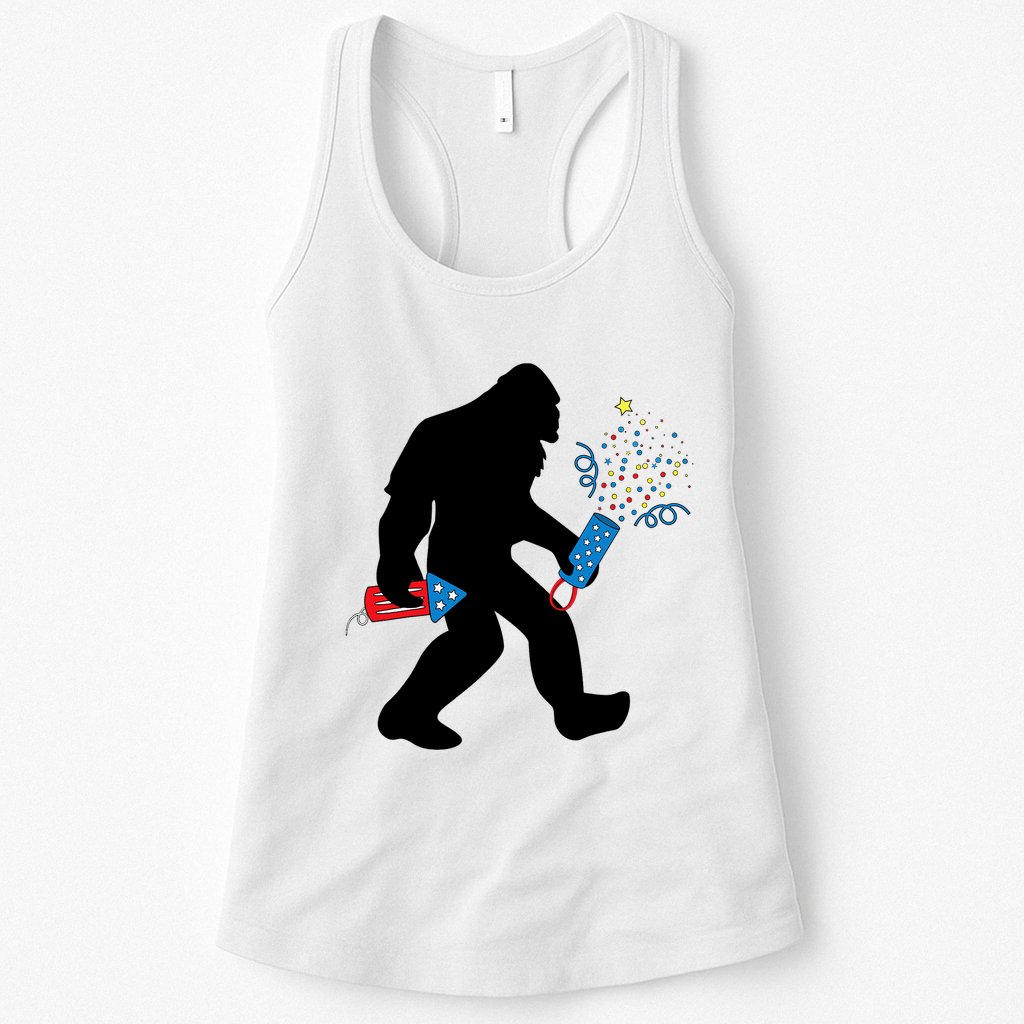 Bigfoot Fireworks 4th of July Bigfoot America  Womens Tank Top